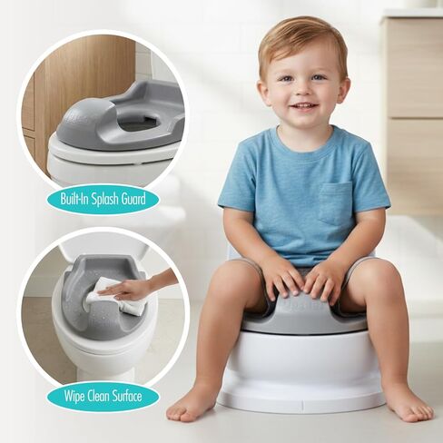 Upseat 3-in-1 Ergonomic Potty Training Set – Toddler Potty Chair, Toilet Training Seat with Step Stool, Soft Sit Trainer, Built-in Splash Guard, Squatting Design, Easy Clean in Kuwait