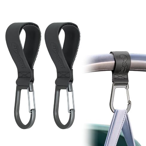 Wrap-It Storage Stroll Strap - 2 Pack - Hook and Loop Stroller Accessories Straps with Hooks for Diaper Bags and Golf Push Cart Accessories or Luggage Hook Clip Hanger in Kuwait