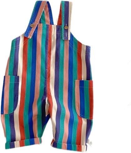 6Months-5Years Unisex-baby Print Overall Baby-boys and Newborn Cute Cotton Striped Bib Pants Jeans Jumpsuit in Kuwait