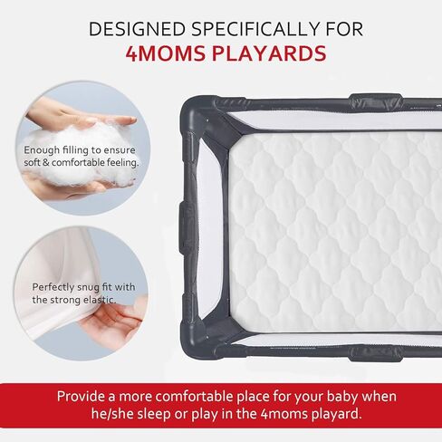 Moonsea Waterproof Pack and Play Sheets Compatible with 4moms Breeze Plus Playard & Breeze GO Playard, Pack and Play Mattress Pad, White, 2 Pack in Kuwait