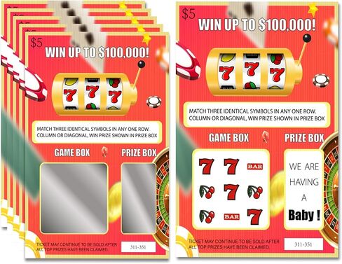 Fake Lottery Scratch Off Cards for Pregnancy Announcement - Creative Baby Announcement Game with 10 Tickets for Family Surprise in Kuwait