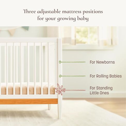 سرير أطفال قابل للتحويل 4 في 1 من Little Seeds Clover، أخضر جروف/طبيعي in Kuwait