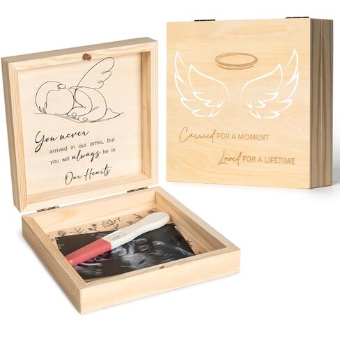Miscarriage Memorial Box - Miscarriage Gift for Mothers Fathers Parents, Baby Loss Care Package, Pregnancy/Infant Loss Keepsake Box, Angel Baby Memory, Loss of Baby Sympathy Gift Bereavement in Kuwait