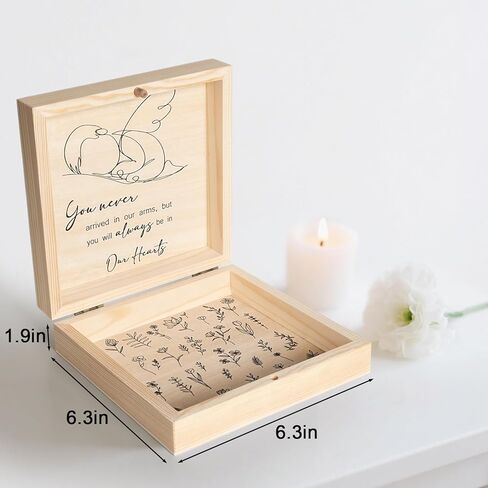 Miscarriage Memorial Box - Miscarriage Gift for Mothers Fathers Parents, Baby Loss Care Package, Pregnancy/Infant Loss Keepsake Box, Angel Baby Memory, Loss of Baby Sympathy Gift Bereavement in Kuwait