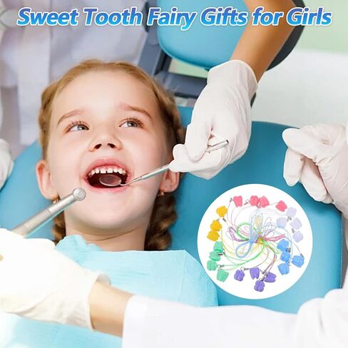 Tucnoeu 24pcs Tooth Necklace Boxes for Lost Teeth Organizer, Cute Plastic Tooth Treasure Chest, Tooth Fairy Tooth Holder, Tooth Holder Cases Baby Milk Teeth Storage Box School Classroom Party Supply in Kuwait