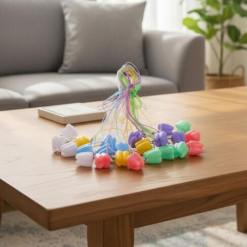 Tucnoeu 24pcs Tooth Necklace Boxes for Lost Teeth Organizer, Cute Plastic Tooth Treasure Chest, Tooth Fairy Tooth Holder, Tooth Holder Cases Baby Milk Teeth Storage Box School Classroom Party Supply in Kuwait