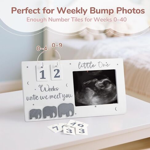 إطار صورة Sonogram، إطار صور بالموجات فوق الصوتية مع أسابيع العد التنازلي للطفل، توقع أن يكون الآباء هدية حمل، تهانينا، يجب أن يكون للحمل ملحقات in Kuwait