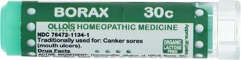 OLLOIS Borax 30c Organic, Lactose-Free Homeopathic Medicine, Pellets, 80 Pellets (Pack of 1) in Saudi Arabia