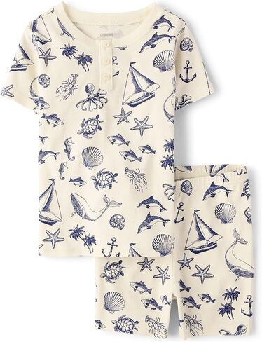 Gymboree Baby Boys' And Toddler 100% Cotton Short Sleeve Top and Shorts, Gymmies Pajama Set in Saudi Arabia