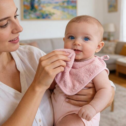 عبوة من 3 مناشف أطفال من LifeTree لحديثي الولادة، مناشف وجه قطنية 100% للأطفال والرضع والأطفال الصغار، سميكة وناعمة وذات قدرة على الامتصاص، مقاس 10.2 * 10.2 بوصة، أساسيات حديثي الولادة - كاكي، أبيض، وردي in Kuwait