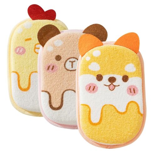 3Pcs Baby Washcloths, Super Absorbent & Soft Wash Mitt Cute Cartoon Animal Gentle Scrub for Baby, Toddler, and Kids Bath and Shower, Xmas Decor in Kuwait