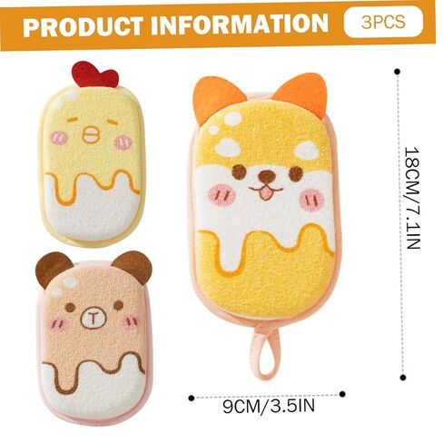 3Pcs Baby Washcloths, Super Absorbent & Soft Wash Mitt Cute Cartoon Animal Gentle Scrub for Baby, Toddler, and Kids Bath and Shower, Xmas Decor in Kuwait
