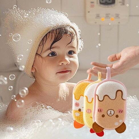 3Pcs Baby Washcloths, Super Absorbent & Soft Wash Mitt Cute Cartoon Animal Gentle Scrub for Baby, Toddler, and Kids Bath and Shower, Xmas Decor in Kuwait