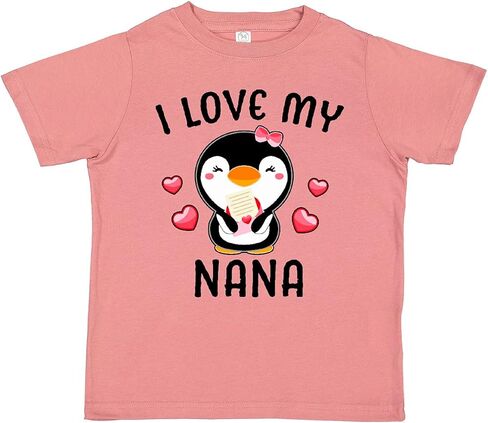 inktastic I Love My Nana with Cute Penguin and Hearts Toddler T-Shirt in Kuwait