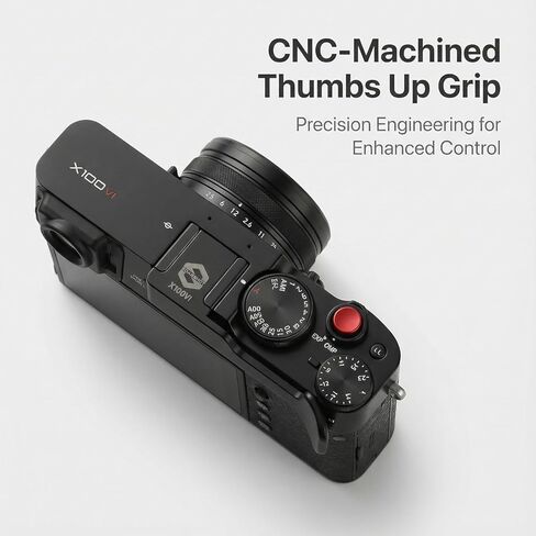 Metal Thumbs Up Grip for Fujifilm X100VI / X100V – Hot Shoe Thumb Rest Hand Grip, CNC Aluminum, Anti-Vibration, Improved One-Hand Control & Shooting Stability in Kuwait