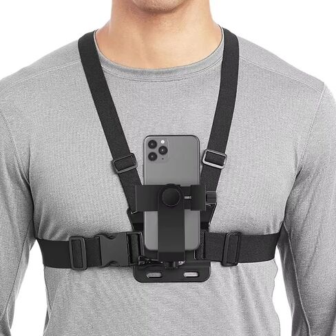 5 in 1 Mobile Phone Chest Strap Mounting Holder First Angle Video Record Life Phone Bracket Fixed Live Broadcast Accessories (Black) in Saudi Arabia