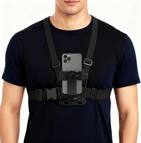 5 in 1 Mobile Phone Chest Strap Mounting Holder First Angle Video Record Life Phone Bracket Fixed Live Broadcast Accessories (Black) in Saudi Arabia