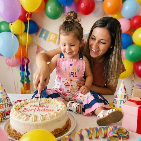 Toddler Baby 1st/2nd/3rd/4th Birthday Girl Outfit Summer Clothes Flare Bell Bottom Pants Overalls Cake Jumpsuit in Saudi Arabia