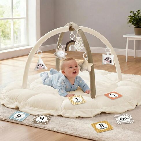 5-in-1 Thick & Plush Baby Play Gym, Baby Play Mats for Floor, Tummy Time Mat with 6 Toys, Convertible Stage-Based Developmental from Babies to Toddlers, Ball Pit, Pet Cushion Cloudico, Grey in Saudi Arabia