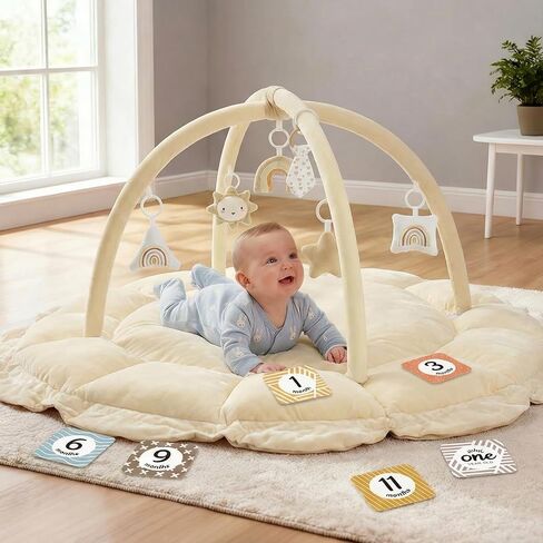 5-in-1 Thick & Plush Baby Play Gym, Baby Play Mats for Floor, Tummy Time Mat with 6 Toys, Convertible Stage-Based Developmental from Babies to Toddlers, Ball Pit, Pet Cushion Cloudico, Grey in Saudi Arabia