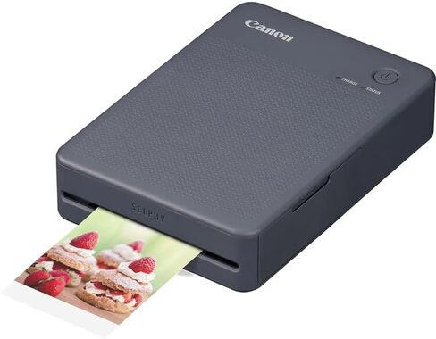 Canon SELPHY QX20 Compact Photo Printer (Dark Gray) Bundle | Portable Printer with Wireless Printing & Borderless Square Prints | for Mobile Printing & Projects (6752C001) + Wall Plug + Cleaning Kit in Kuwait