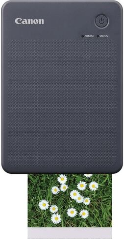 Canon SELPHY QX20 Compact Photo Printer (Dark Gray) Bundle | Portable Printer with Wireless Printing & Borderless Square Prints | for Mobile Printing & Projects (6752C001) + Wall Plug + Cleaning Kit in Kuwait