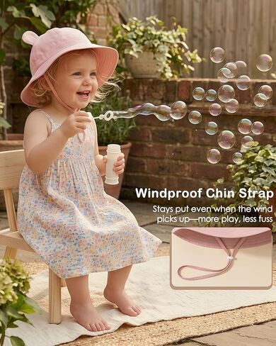 Toddler Baby Sun Hat 2Pack UPF 50+ Kids Infants Adjustable Bucket Hat with Wide Brim Summer Beach Hat for Boys Girls 6-24M in Saudi Arabia