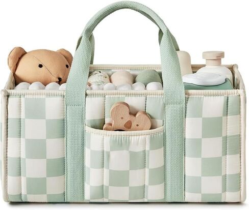 Diaper Caddy Organizer,Cute Floral Nursery Storage Basket,Soft Portable Changing Table Car Caddy Organizer Gift (Floral B) in Saudi Arabia