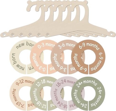 14 Pieces Baby Clothes Dividers Set with 8 Baby Closet Dividers,nd 6 Cat Paw Hangers, Plastic Baby Size Closet Dividers for Nursery Organization in Kuwait
