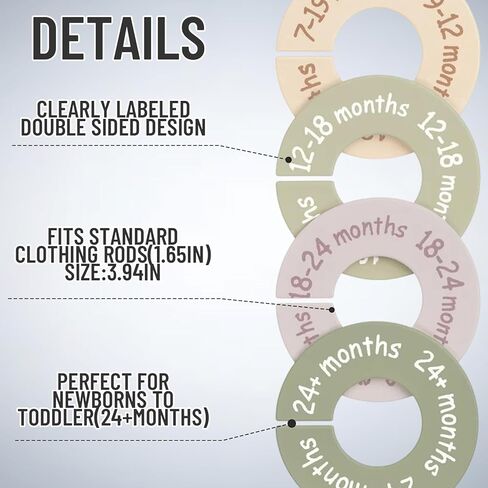 14 Pieces Baby Clothes Dividers Set with 8 Baby Closet Dividers,nd 6 Cat Paw Hangers, Plastic Baby Size Closet Dividers for Nursery Organization in Kuwait