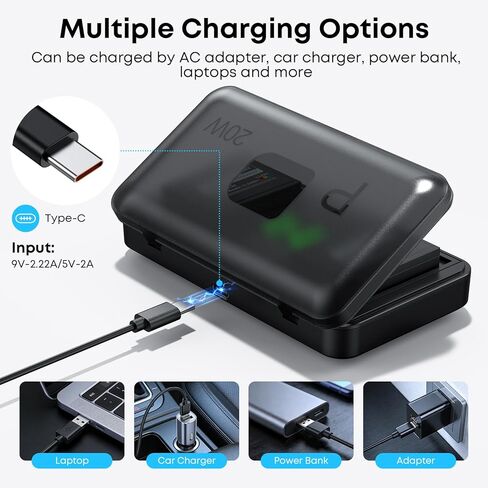 NP-W126 NP-W126S Battery 2-Pack 1600mAh and 2-Channel PD 20W USB Fast Charger for Fujifilm NP W126S, X100VI, X100V, XM5, XE5, XS10, XT30, XT30 II, XT20, X Half XE4, A5 Camera, with Magnetic Snap Cover in Kuwait
