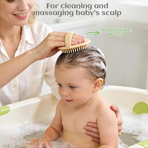 Baby Hair Bush and Comb Set, 5 Pack Wooden Baby Brush with Soft Goat Bristle for Newborns and Toddlers, Perfect for Cradle Cap, Baby Registry Gift, Infant Essentials Care Kit in Saudi Arabia