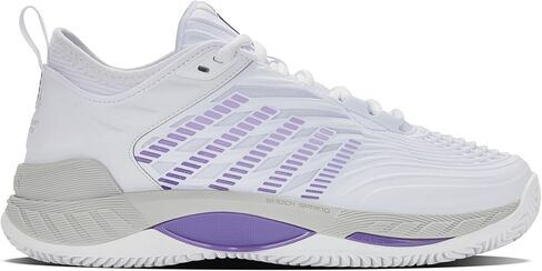 K-Swiss Women's Hypercourt Supreme 2 Clay Tennis Shoe (White/Lunar Rock/Purple Haze) in Kuwait
