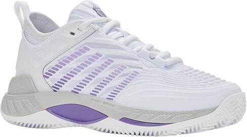 K-Swiss Women's Hypercourt Supreme 2 Clay Tennis Shoe (White/Lunar Rock/Purple Haze) in Kuwait