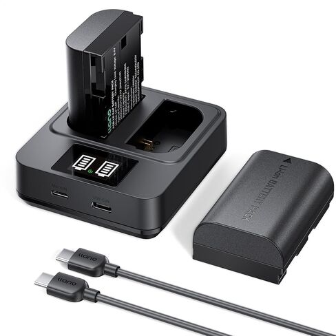 llano 2-Pack LP-E6P Batteries & 20W Fast Charger Set - for Canon EOS R6 Mark II,R5 Mark II, R5, R6, R, R7,5D/6D Mark II/III/IV,5Ds,90D,80D Cameras - Real 2400mAh Capacity, USB-C Fast Charging in Kuwait