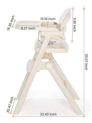 كراسي عالية للرضع والأطفال الصغار، كرسي مرتفع للأطفال قابل للتعديل، كرسي طعام مع صينية قابلة للإزالة، مقعد مريح لإطعام الأطفال الصغار، هيكل قوي ومتين، بيج in Kuwait