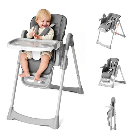 Tinyiota 4 in 1 High Chair for Babies and Toddlers with Wheels, 8-Height Adjustable & 3-Position Recline, Easy Clean, Dishwasher Removable Tray, Foldable HighChair for Infant, Meets ASTM Safety, Black in Kuwait