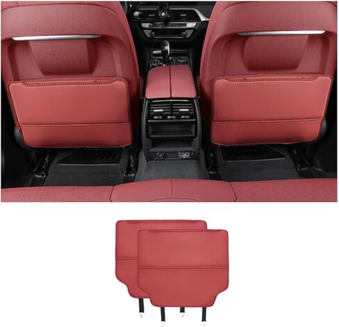Car Kick Mats for Benz CLE 2024-2026, Car Back Seats Leather Anti Kick Pad Seats Back Protector Cover Waterproof Protective Mat,Red in Saudi Arabia