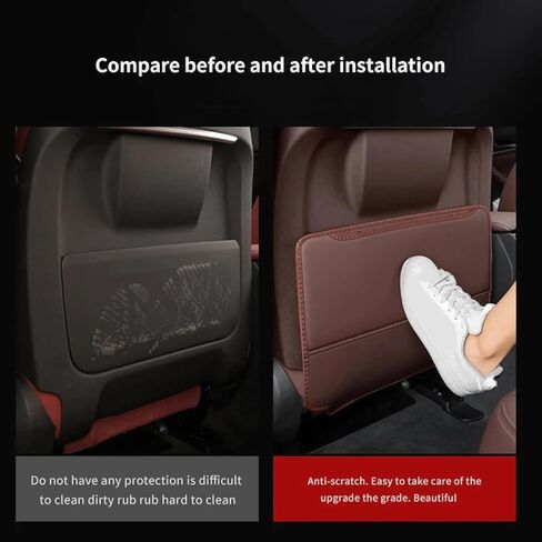 Car Kick Mats for Benz CLE 2024-2026, Car Back Seats Leather Anti Kick Pad Seats Back Protector Cover Waterproof Protective Mat,Red in Saudi Arabia