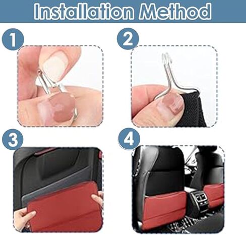 Car Kick Mats for Benz CLE 2024-2026, Car Back Seats Leather Anti Kick Pad Seats Back Protector Cover Waterproof Protective Mat,Red in Saudi Arabia