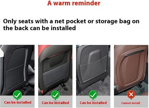 Car Kick Mats for Benz CLA 2014-2026, Car Back Seats Leather Anti Kick Pad Seats Back Protector Cover Waterproof Protective Mat,Brown in Saudi Arabia