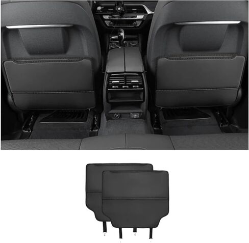 Car Kick Mats for Benz CLA 2014-2026, Car Back Seats Leather Anti Kick Pad Seats Back Protector Cover Waterproof Protective Mat,Brown in Saudi Arabia