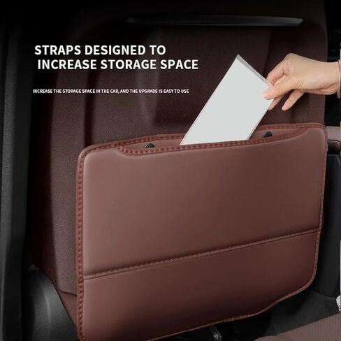 Car Kick Mats for Benz CLA 2014-2026, Car Back Seats Leather Anti Kick Pad Seats Back Protector Cover Waterproof Protective Mat,Brown in Saudi Arabia