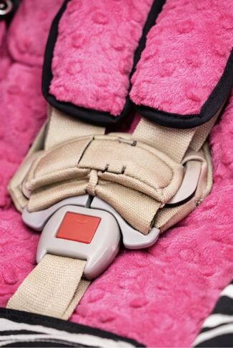 Infant Car Seat Cover with Canopy, Zebra Print and Hot Pink Minky, Safari Theme with Strap Covers in Kuwait