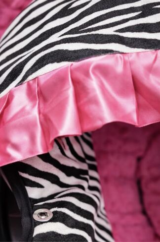 Infant Car Seat Cover with Canopy, Zebra Print and Hot Pink Minky, Safari Theme with Strap Covers in Kuwait