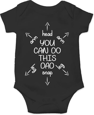 You Can Do This Dad - Funny Baby Essentials Bodysuit - Cute Baby Girl Clothes Newborn Boy Outfit (Newborn, Black) in Kuwait