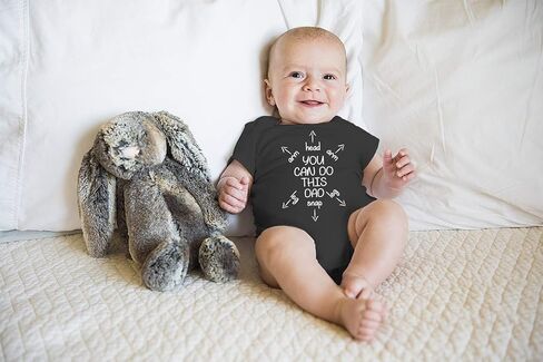 You Can Do This Dad - Funny Baby Essentials Bodysuit - Cute Baby Girl Clothes Newborn Boy Outfit (Newborn, Black) in Kuwait