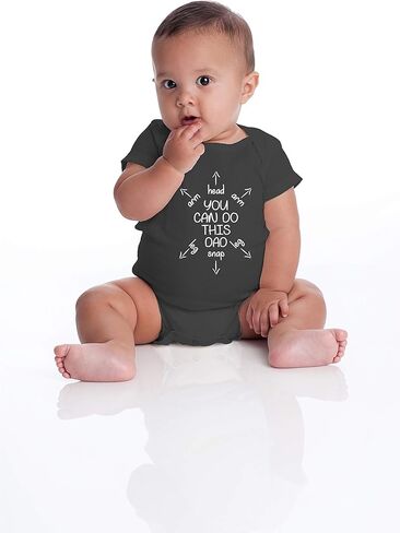 You Can Do This Dad - Funny Baby Essentials Bodysuit - Cute Baby Girl Clothes Newborn Boy Outfit (Newborn, Black) in Kuwait