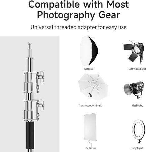 C Stand, Photography Light Stand - Heavy Duty C-Stand with 10.8ft Stainless Steel Pole, 45 lbs Load Capacity for Studio Softbox, Monolight, Reflector in Kuwait