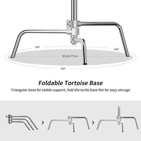 C Stand, Photography Light Stand - Heavy Duty C-Stand with 10.8ft Stainless Steel Pole, 45 lbs Load Capacity for Studio Softbox, Monolight, Reflector in Kuwait